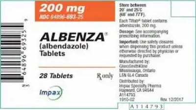Albenza 400mg pas cher — €0.31 le comprimé en France