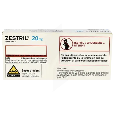Zestril 5mg — €0.26 le comprimés en France